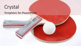  Presentation with sports table tennis - Slide set with table tennis bats and ball background and a coral colored foreground