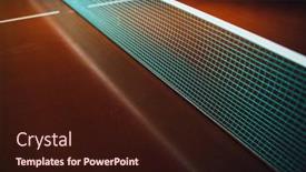  Presentation with table tennis - PPT theme with table-tennis-blue-net background and a wine colored foreground