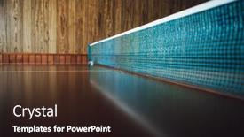  Presentation with table tennis - Slide deck having table-tennis-blue-net background and a wine colored foreground