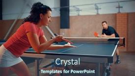  Presentation with table tennis - Presentation design having table-tennis-male-and-female background and a ocean colored foreground