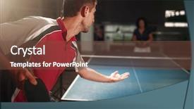  Presentation with sports table tennis - Audience pleasing presentation design consisting of table tennis male player backdrop and a tawny brown colored foreground