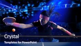  Presentation with table tennis - Amazing theme having table tennis on dark background backdrop and a navy blue colored foreground