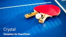  Presentation with table tennis - Presentation design consisting of table-tennis-or-ping-pong background and a teal colored foreground