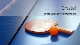  Presentation with table tennis - Presentation design having table tennis ping pong image background and a light blue colored foreground