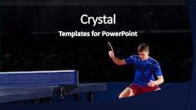  Presentation with sports table tennis - Cool new theme with table tennis player at sports hall backdrop and a black colored foreground