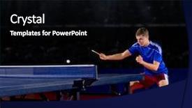  Presentation with sports table tennis - Audience pleasing slide set consisting of table tennis player at sports backdrop and a  colored foreground
