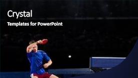  Presentation with sports table tennis - Audience pleasing slide set consisting of table tennis player at sports backdrop and a  colored foreground