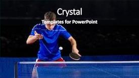  Presentation with sports table tennis - Presentation design featuring table tennis player at sports background and a black colored foreground