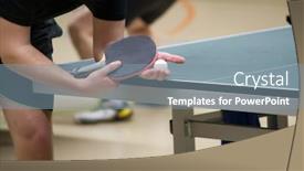  Presentation with table tennis - Cool new slide set with table-tennis-player-doing backdrop and a seafoam green colored foreground