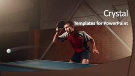  Presentation with table tennis - Amazing presentation theme having table tennis player in action backdrop and a tawny brown colored foreground