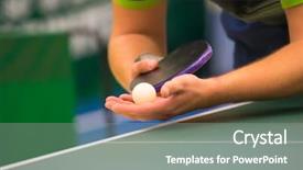  Presentation with sports table tennis - Theme enhanced with table tennis player serving close background and a gray colored foreground