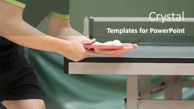  Presentation with table tennis - Theme consisting of table-tennis-player-serving-close background and a gray colored foreground