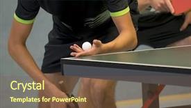  Presentation with closeup of foosball table soccer - Slide deck with tabletennis - table tennis player serving closeup background and a tawny brown colored foreground