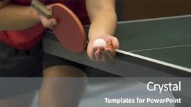  Presentation with sports table tennis - Amazing presentation design having table tennis player serving closeup backdrop and a gray colored foreground