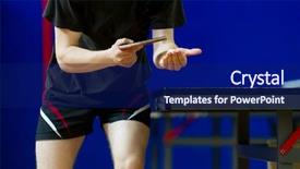 Presentation with table tennis - Cool new presentation with tabletennis - table tennis player serving closeup backdrop and a navy blue colored foreground