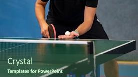  Presentation with table tennis - Slide set consisting of table-tennis-player-serving-holding background and a ocean colored foreground