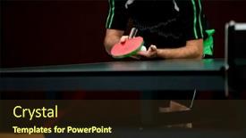  Presentation with table tennis - Slide deck with table-tennis-player-serving-holding background and a tawny brown colored foreground