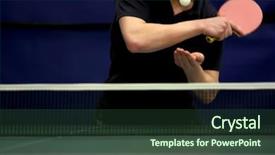  Presentation with table tennis - Beautiful slide set featuring table tennis player serving backdrop and a tawny brown colored foreground