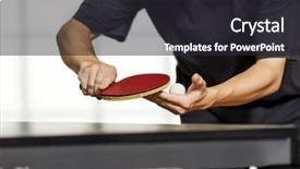  Presentation with table tennis - Colorful presentation design enhanced with table tennis player serving backdrop and a dark gray colored foreground