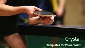  Presentation with sports table tennis - Slide set having table tennis player serving background and a tawny brown colored foreground