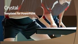  Presentation with table tennis - Beautiful presentation theme featuring table tennis player waiting backdrop and a tawny brown colored foreground