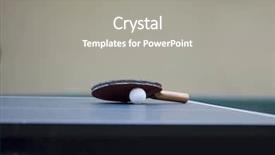  Presentation with sports table tennis - Slides featuring table tennis racket and ball background and a gray colored foreground