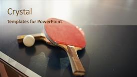  Presentation with sports table tennis two ping - Amazing PPT theme having table tennis rackets and ball backdrop and a  colored foreground