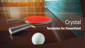  Presentation with table tennis - Colorful slide set enhanced with table-tennis-rackets-and-ball backdrop and a tawny brown colored foreground