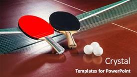  Presentation with table tennis - Slide deck featuring table-tennis-rackets background and a tawny brown colored foreground