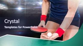  Presentation with female sport - Audience pleasing theme consisting of table tennis sport - composite image of female athlete backdrop and a wine colored foreground