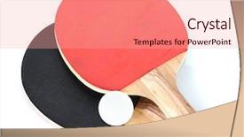  Presentation with table tennis - PPT theme enhanced with table tennis sport - ping-pong rackets and ball isolated background and a coral colored foreground