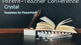  Presentation with teacher parent - Slide deck having table text parent-teacher background and a tawny brown colored foreground