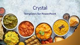  Presentation with onion - Slide set having table tikka masala butter chicken background and a sky blue colored foreground