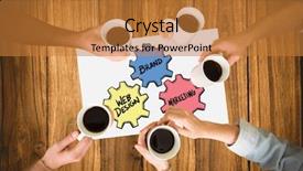  Presentation with meeting table - Slide set having table top meeting with web background and a gold colored foreground