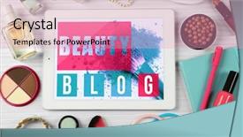  Presentation with blog - Beautiful presentation theme featuring table top view beauty blog backdrop and a coral colored foreground