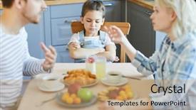  Presentation with upset - Slide deck enhanced with table while her parents having background and a  colored foreground