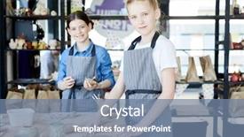  Presentation with naughty girl is standing - Beautiful PPT layouts featuring table while working with soft backdrop and a seafoam green colored foreground