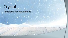  Presentation with merry christmas and new year - Cool new theme with table winter landscape with snow backdrop and a light blue colored foreground