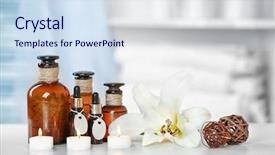  Presentation with spa - Audience pleasing slide deck consisting of table with beautiful spa composition backdrop and a  colored foreground