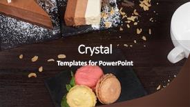  Presentation with coffee cup - Colorful presentation theme enhanced with table with cakes ans coffee backdrop and a  colored foreground