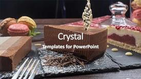  Presentation with chocolate cup cakes - Presentation theme enhanced with table with cakes ans coffee background and a  colored foreground