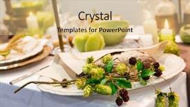  Presentation with flower candles - Slide deck featuring table with candles and flower background and a  colored foreground