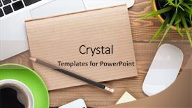  Presentation with flower office desk table - Cool new slide deck with table with computer supplies coffee backdrop and a coral colored foreground