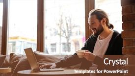  Presentation with coffee cup - Amazing PPT layouts having table with cup of coffee backdrop and a tawny brown colored foreground