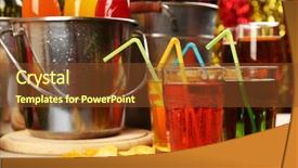  Presentation with party - PPT theme with table with drink for party background and a tawny brown colored foreground