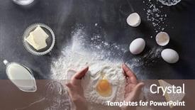  Presentation with dough - Amazing slide set having table with flour egg backdrop and a violet colored foreground