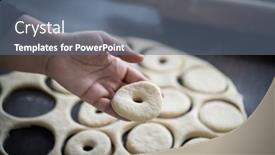  Presentation with process - Beautiful slide set featuring table with homemade donuts during process backdrop and a gray colored foreground