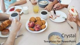  Presentation with diverse family - Slide deck having table with lots of appetizing background and a light gray colored foreground