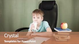  Presentation with many books - PPT theme having table with many books background and a coral colored foreground