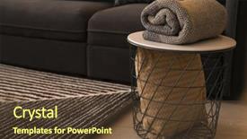  Presentation with christian living - Presentation design consisting of table with plead near sofa background and a tawny brown colored foreground